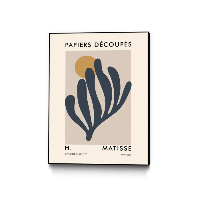 \"Papiers Découpés I\" Canvas Framed Black 18x24 Wall Art