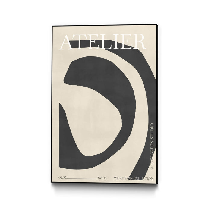 \"L'atelier\" Canvas Framed Black 24x36 Wall Art