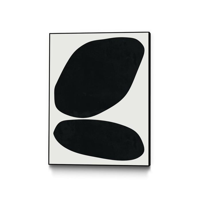 \"Black Abstract Ii\" Canvas Framed Black 24x32 Wall Art