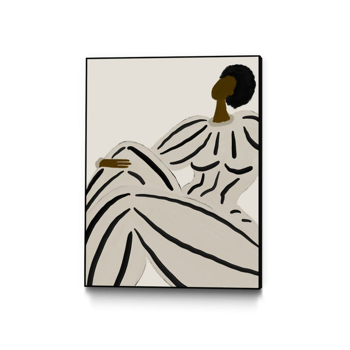 \"Form V\" Canvas Framed Black 30x40 Wall Art
