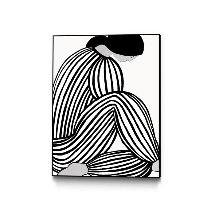 \"Form Viii\" Canvas Framed Black 30x40 Wall Art