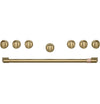 Café 36\" Brushed Brass Handle and Knob Kit for Pro Range and Rangetop - CXPR6HKPTCG