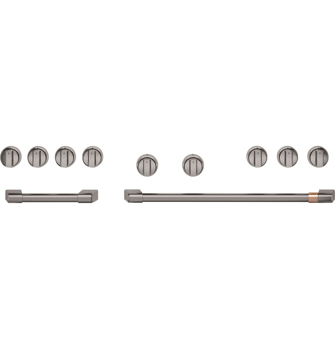 Café 48\" Brushed Black Handle and Knob Kit for Pro Range and Rangetop - CXPR8HKPTBT