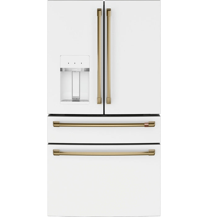 Café 4-Piece Brushed Brass Handle Kit for French-Door Refrigerator - CXQB4H4PNCG 