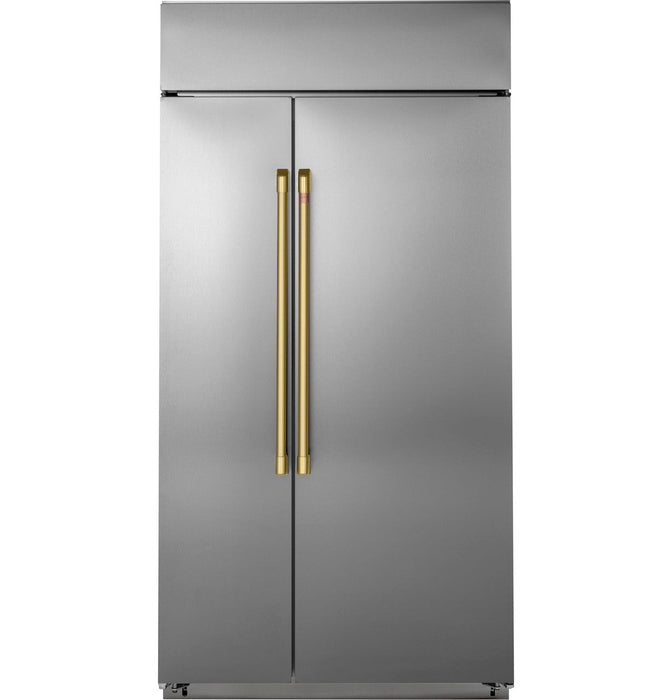 Café 2-Piece Handle Kit for Side-By-Side Refrigerator in Brushed Brass - CXSS2H2PMCG 