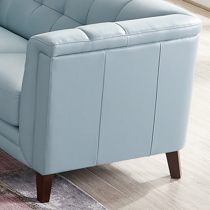 Hydeline Bodie Leather Sofa - Spa Blue