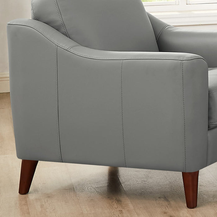 Hydeline Ersa Leather Chair - Grey