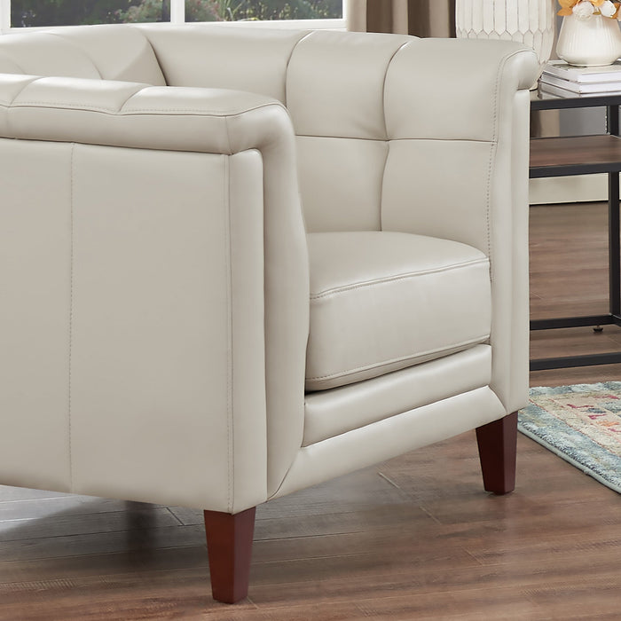 Hydeline Bodie Leather Chair - Vanilla