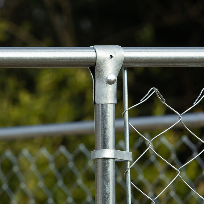 Pawhut Dog Kennel Outdoor Run Fence With Roof, Steel Lock, Mesh Sidewalls For Backyard & Patio, 13.1
