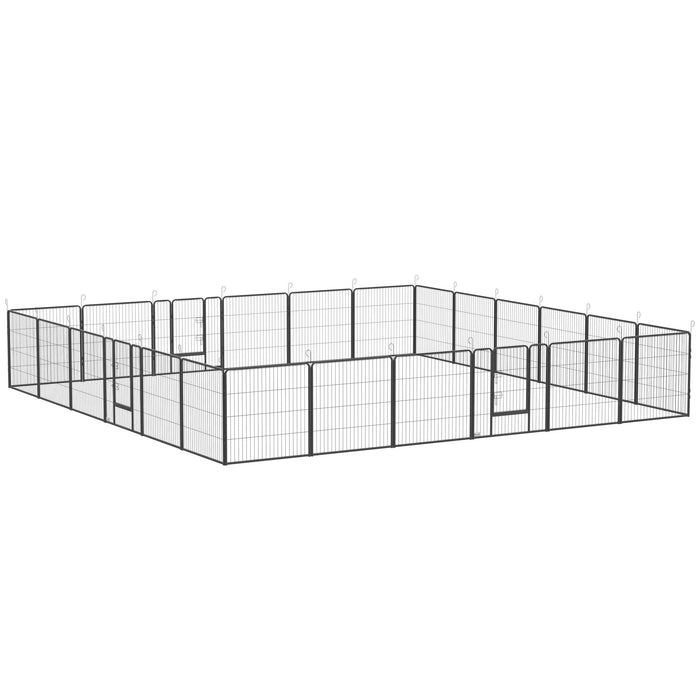 Pawhut Heavy Duty Dog Playpen, Metal Pet Puppy Exercise Pen, Diy Design, Outdoor Indoor, For Small A