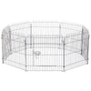 Pawhut 24inch 8-panel Octagon Pet Exercise Playpen Crate Foldable Dog Cage Pen Puppy Kennel, Black