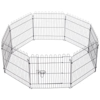 Pawhut 30inch 8-panel Octagon Pet Exercise Playpen Crate Foldable Dog Cage Pen Puppy Kennel, Black