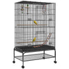Pawhut 63\" Bird Cage Open Top For Budgies Cockatiels Canaries Lovebirds Finches With Rolling Stand, 