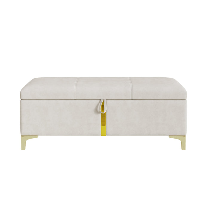 Nicole 2 Piece Bedroom Set With Upholstered Platform Bed And Ottoman Bench,queen Size,beige Queen Bed 