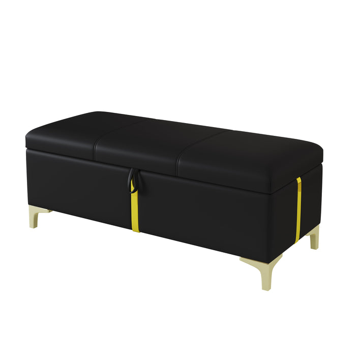Nicole 2 Piece Bedroom Set With Upholstered Platform Bed And Ottoman Bench,queen Size,black Queen Bed 