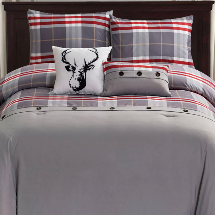 Lodge 5-Piece King Comforter Set - Grey 