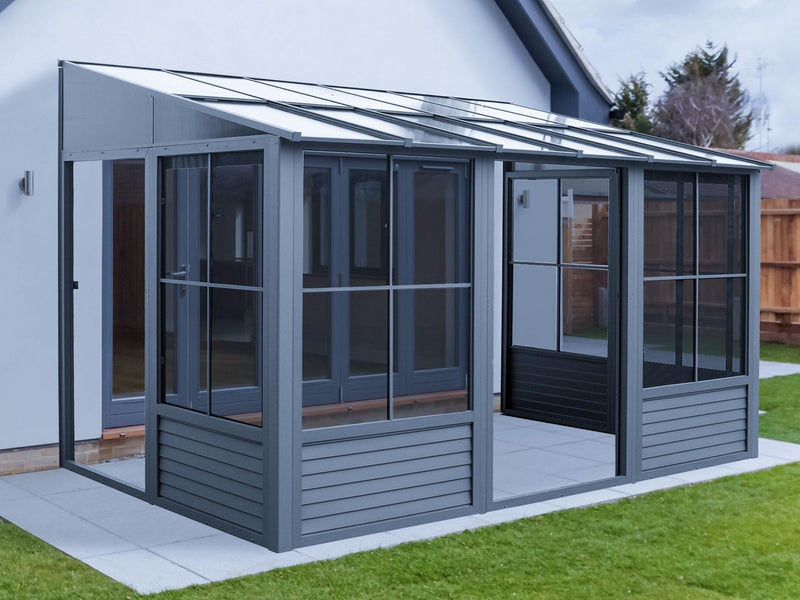 Gazebo Penguin Florence - Wall Mounted Solarium 8x12 Polycarbonate Roof