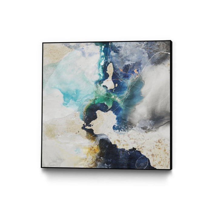 \"Kinky Flow\" Canvas Framed Black 20x20 Wall Art