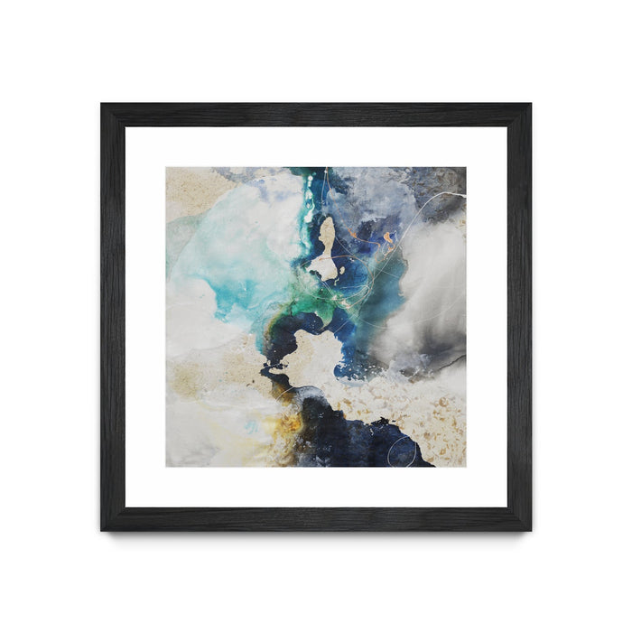 \"Kinky Flow\" Matted and Framed Black 30x30 Wall Art