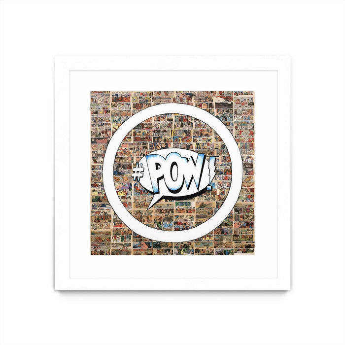 \"Smoke Circus I\" Matted and Framed White 30x30 Wall Art