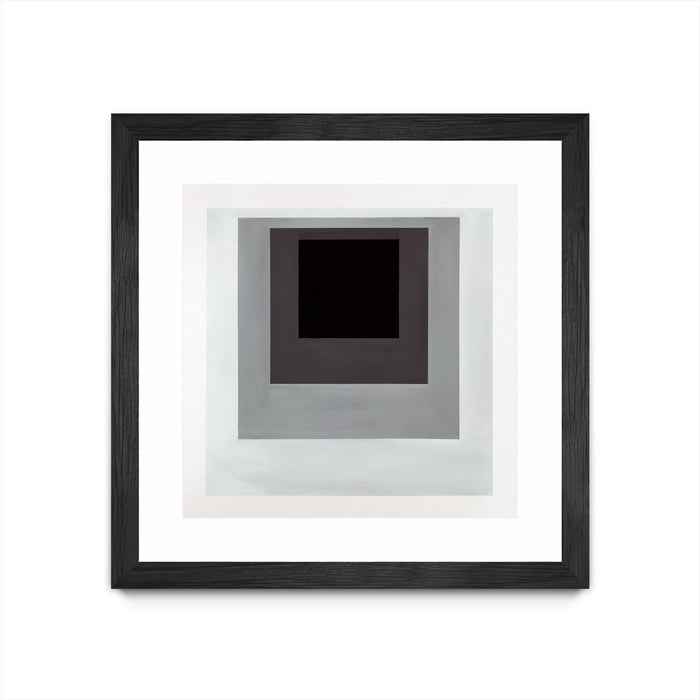 \"Inside Box Thinker\" Matted and Framed Black 30x30 Wall Art