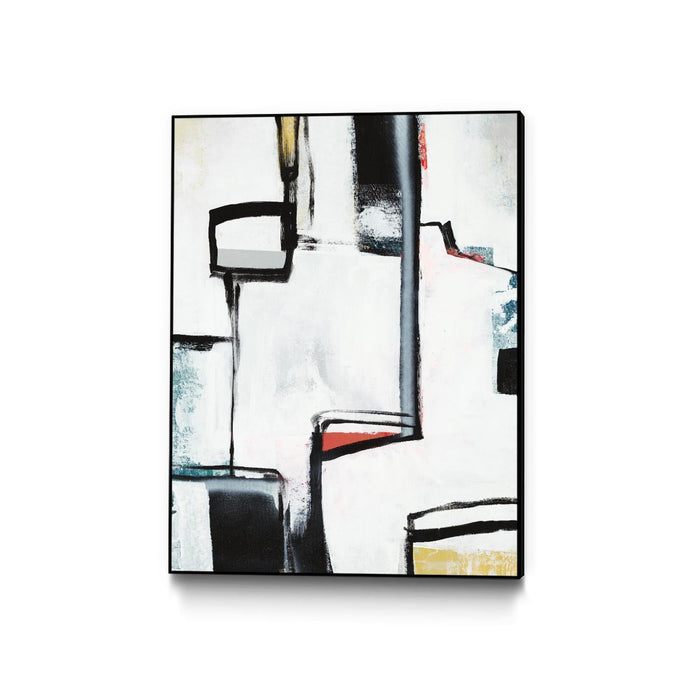 \"The A Line I\" Canvas Framed Black 30x40 Wall Art
