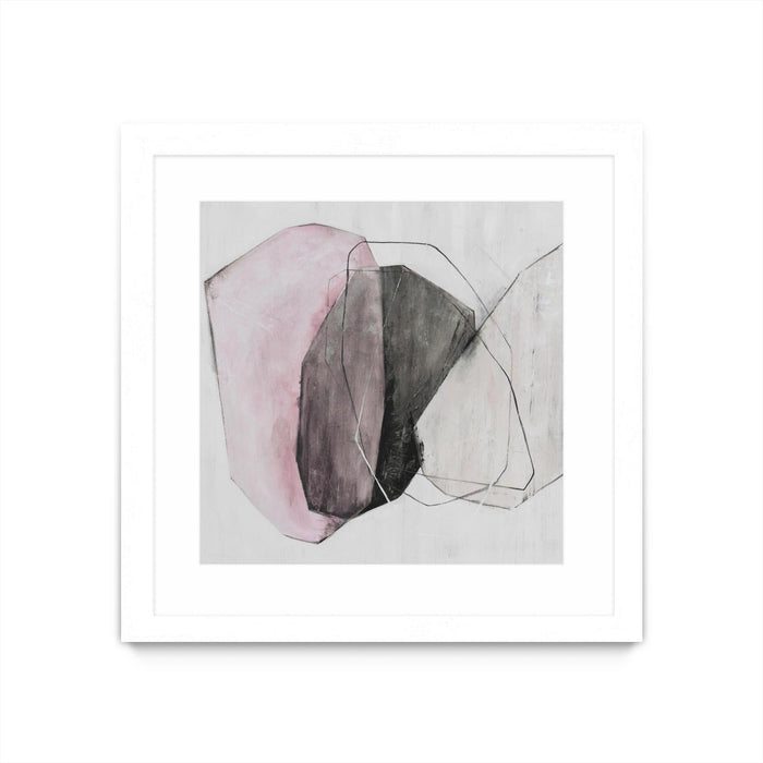 \"Tickled With Pink\" Matted and Framed White 36x36 Wall Art