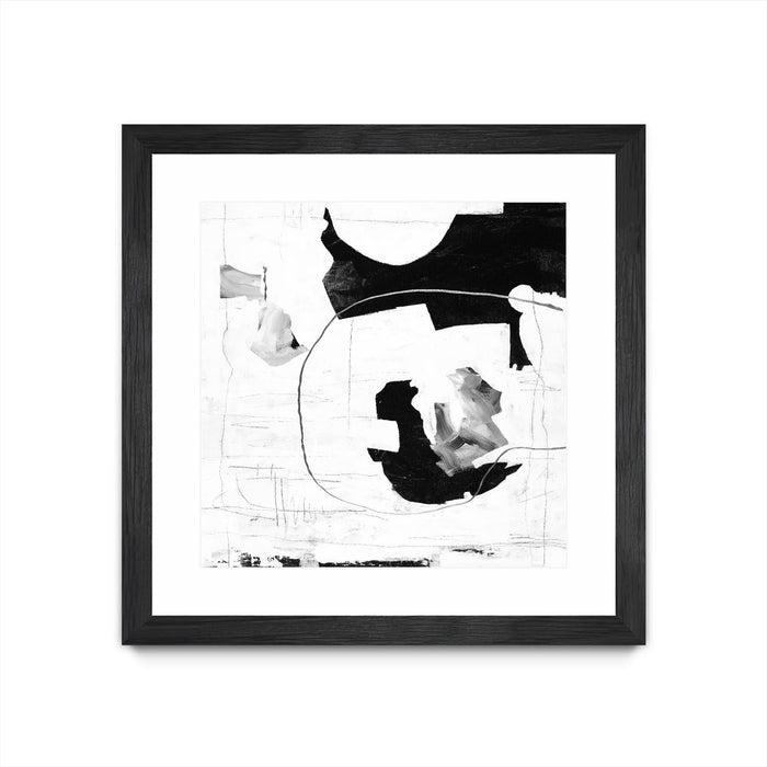\"Traces Of Silver Iii\" Matted and Framed Black 30x30 Wall Art
