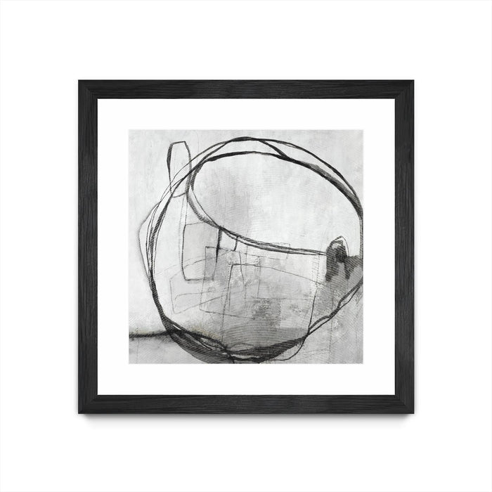 \"Lucent Sphere\" Matted and Framed Black 30x30 Wall Art