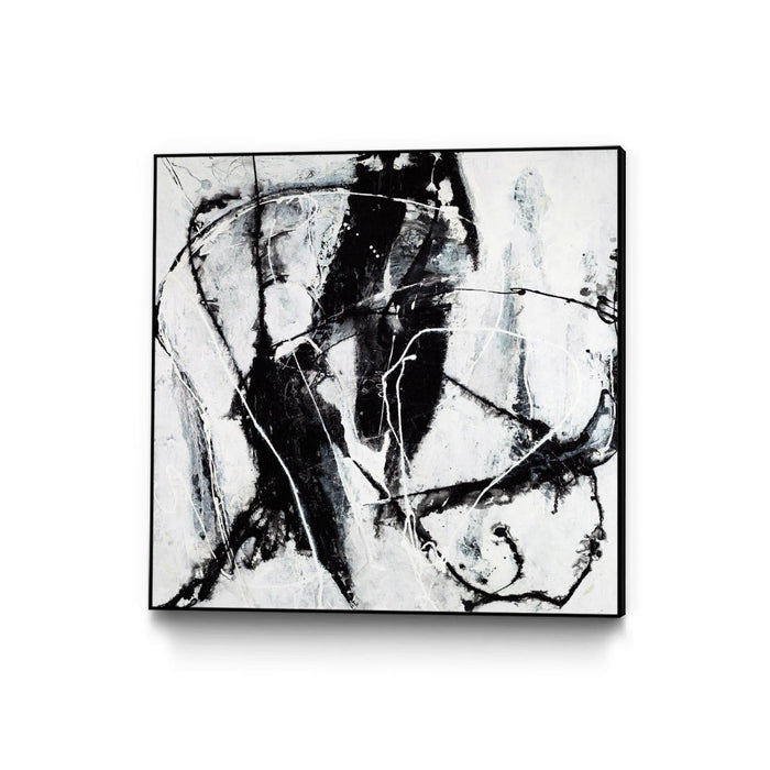 \"Polar Opposition\" Canvas Framed Black 20x20 Wall Art