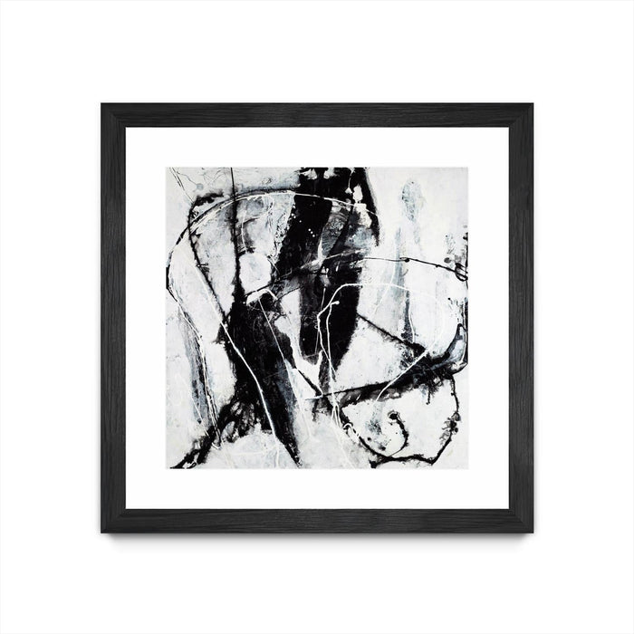 \"Polar Opposition\" Matted and Framed Black 30x30 Wall Art