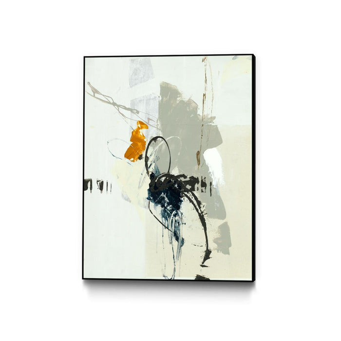 \"Outburst V\" Canvas Framed Black 24x32 Wall Art