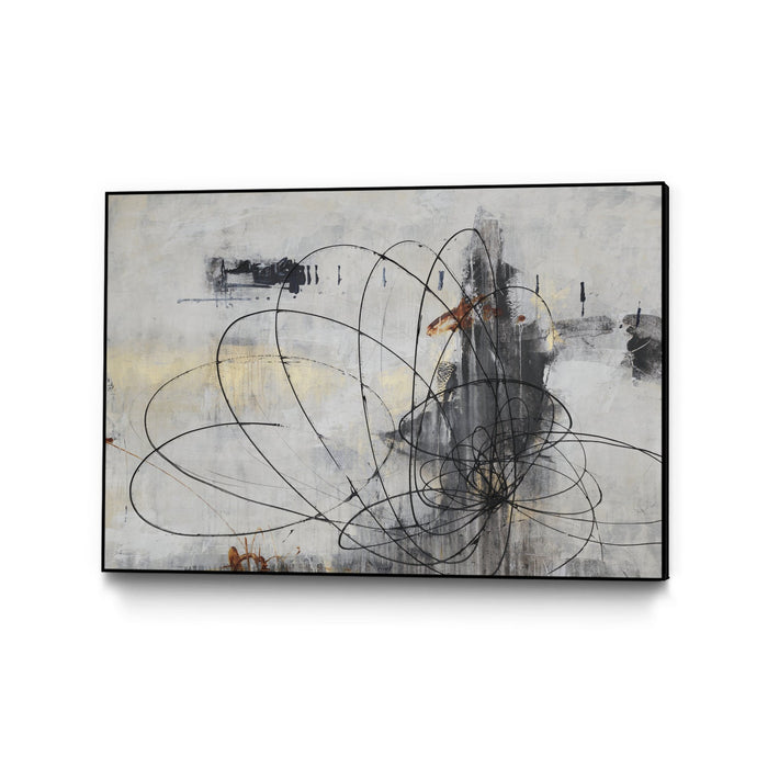 \"Mess With The Mind Ii\" Canvas Framed Black 36x24 Wall Art