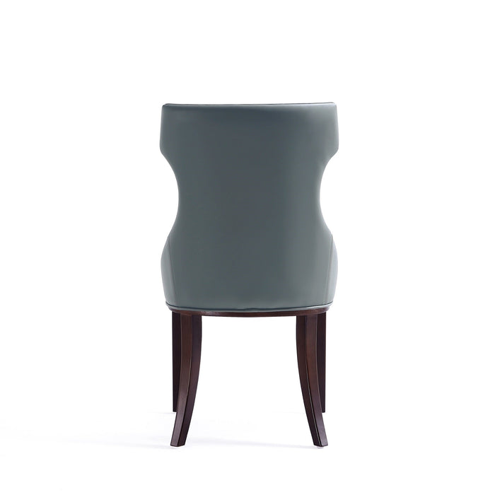 Manhattan Comfort Set of 2 Reine Faux Leather Dining Chairs - Pebble Grey