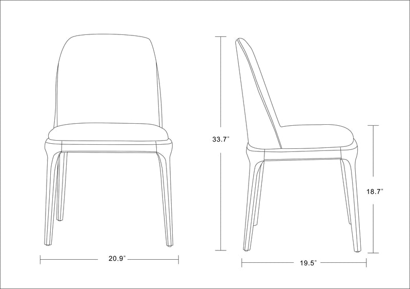 Manhattan Comfort Courding Faux Leather Dining Chair - Tan & Walnut