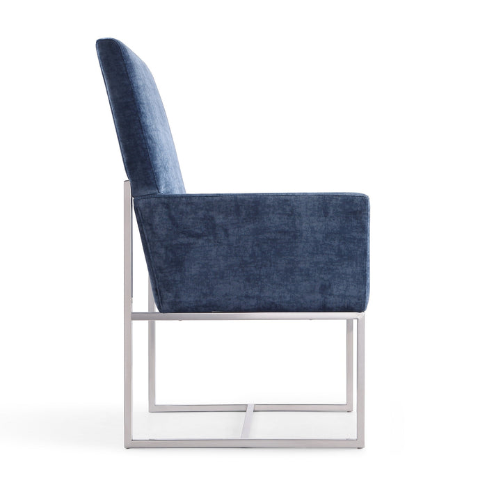Manhattan Comfort Element Armless Dining Chair - Blue Velvet