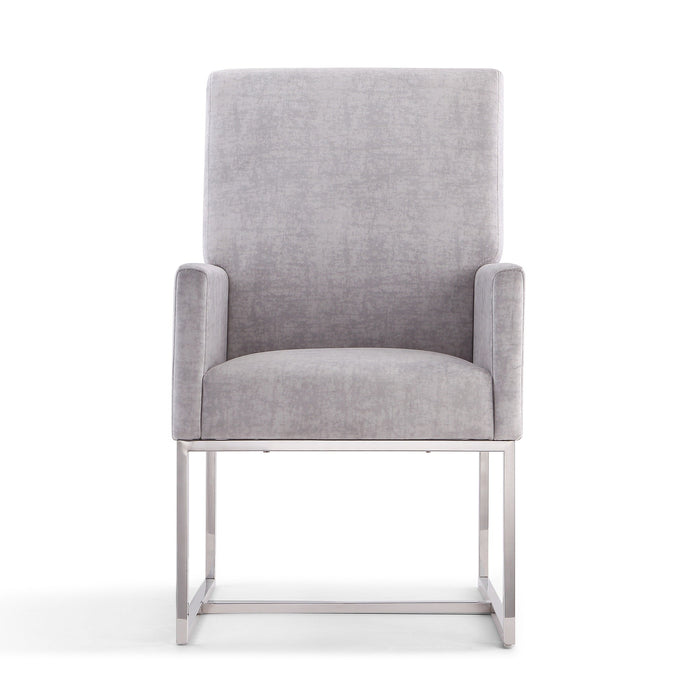 Manhattan Comfort Element Velvet Armless Dining Chair - Steel