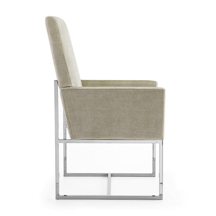 Manhattan Comfort Element Velvet Armless Dining Chair - Champagne