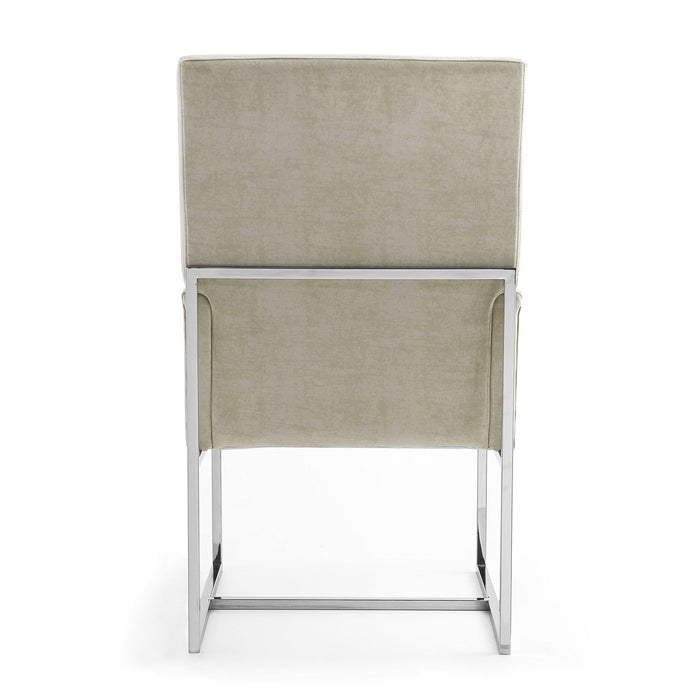 Manhattan Comfort Element Velvet Armless Dining Chair - Champagne