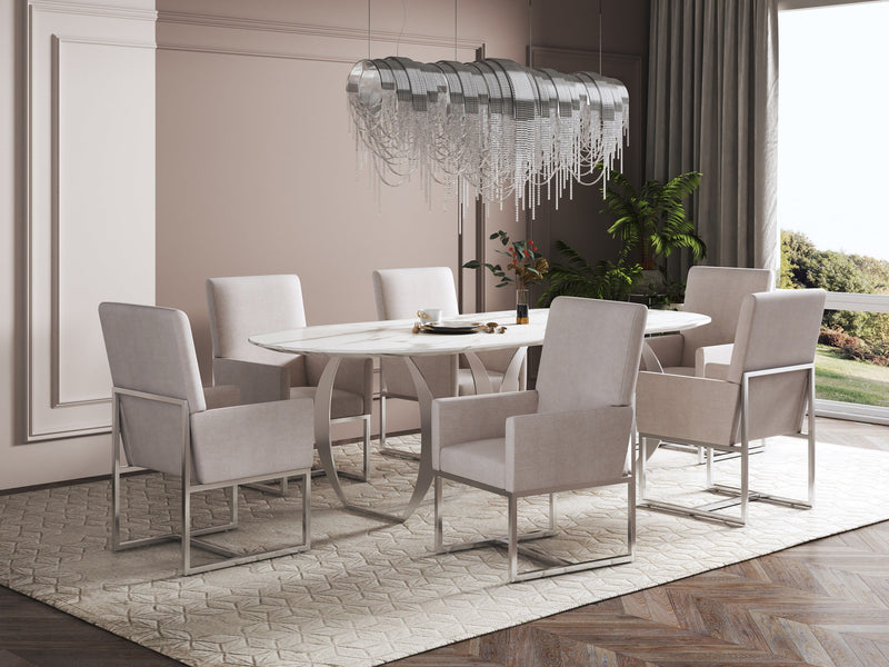Manhattan Comfort Element Velvet Armless Dining Chair - Champagne