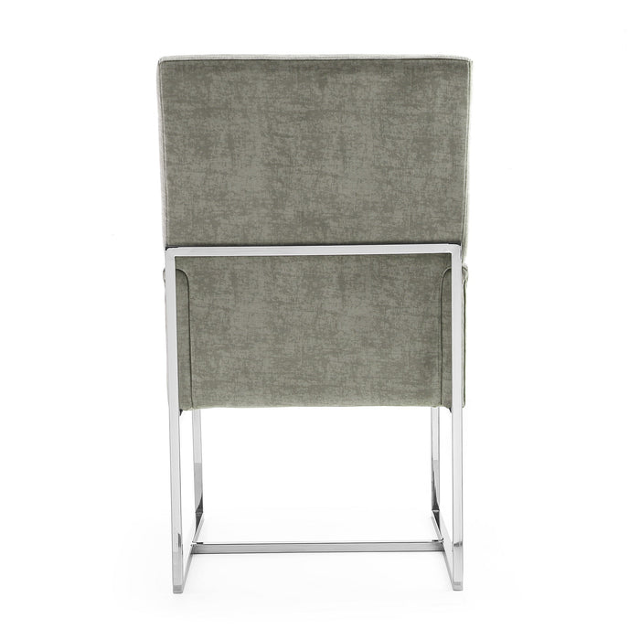 Manhattan Comfort Element Velvet Dining Chair - Grey