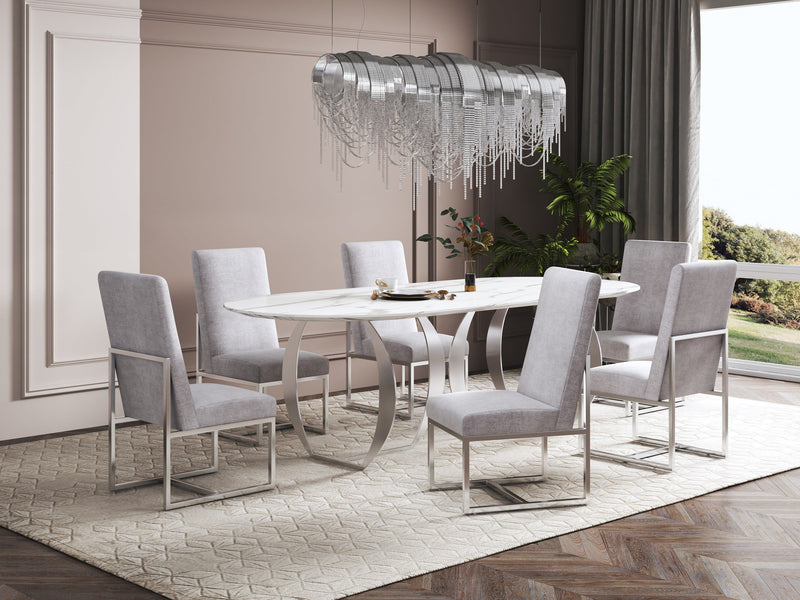 Manhattan Comfort Element Velvet Dining Chair - Champagne