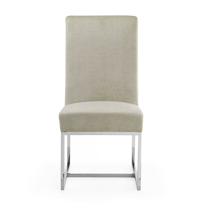 Manhattan Comfort Element Velvet Armless Dining Chair - Grey