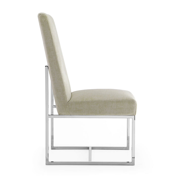 Manhattan Comfort Element Velvet Armless Dining Chair - Grey