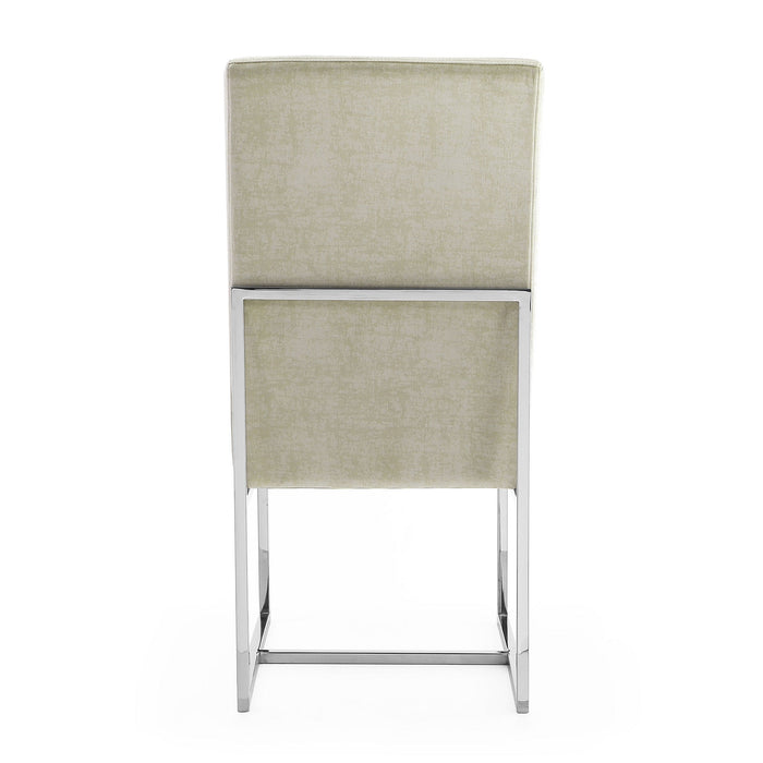 Manhattan Comfort Element Velvet Armless Dining Chair - Grey