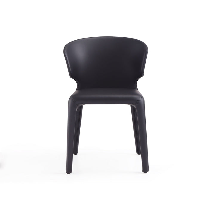 Manhattan Comfort Set of 2 Conrad Faux Leather Dining Chairs - Black