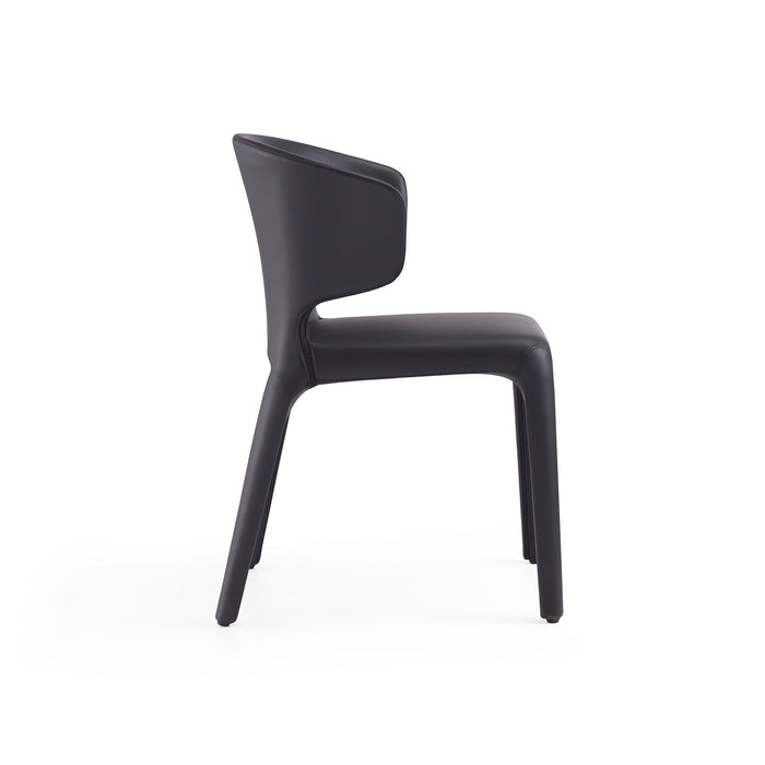 Manhattan Comfort Set of 2 Conrad Faux Leather Dining Chairs - Black
