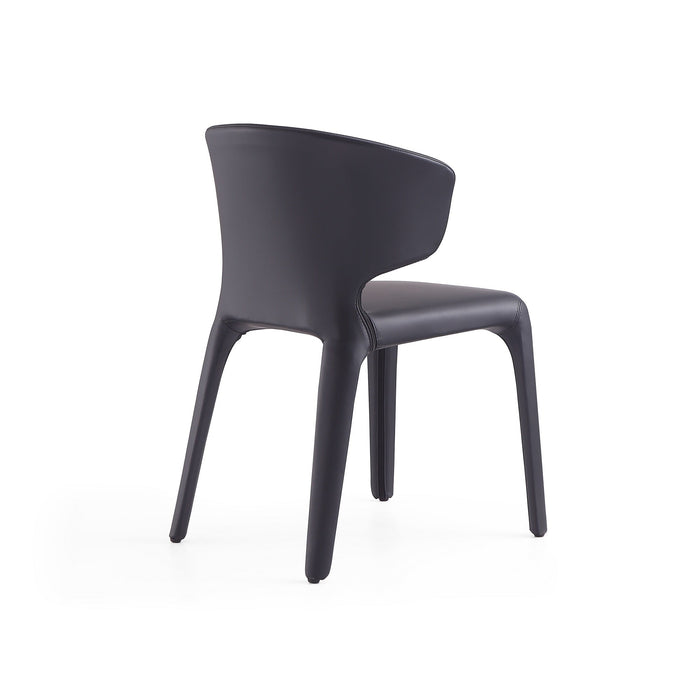Manhattan Comfort Set of 2 Conrad Faux Leather Dining Chairs - Black