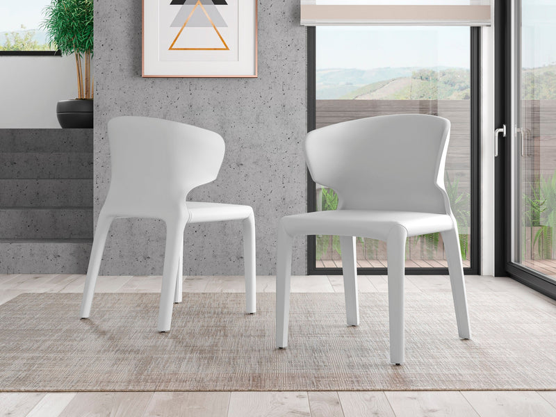 Manhattan Comfort Set of 2 Conrad Faux Leather Dining Chairs - Cream