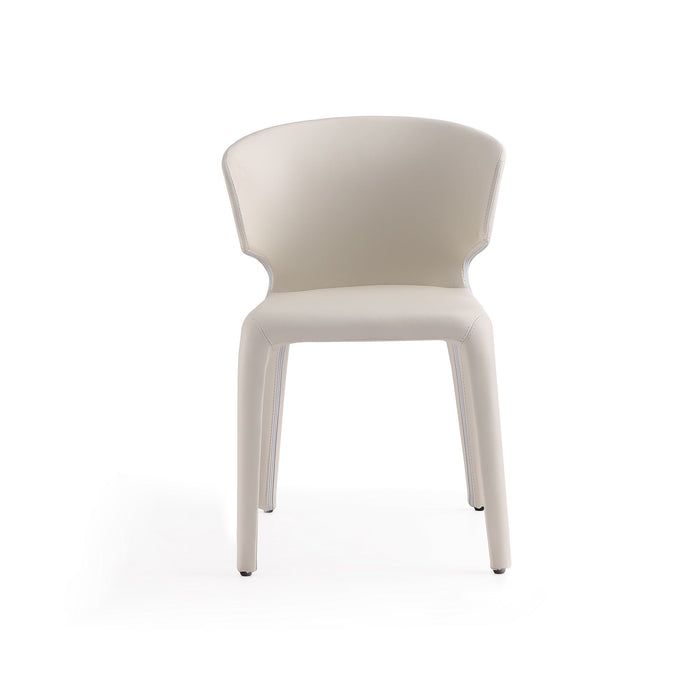 Manhattan Comfort Set of 2 Conrad Faux Leather Dining Chairs - Cream
